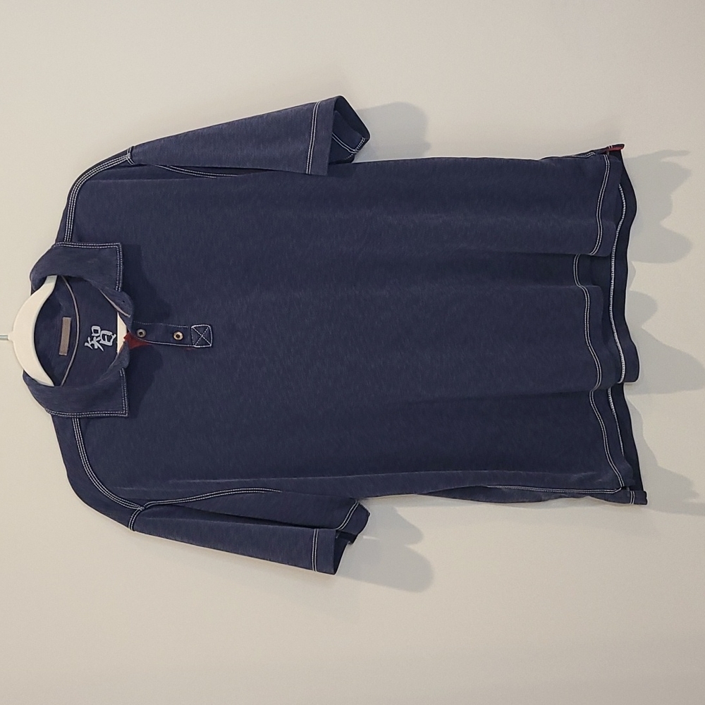 Age of Wisdom, men's shirt, Size X Large, blue with red accent